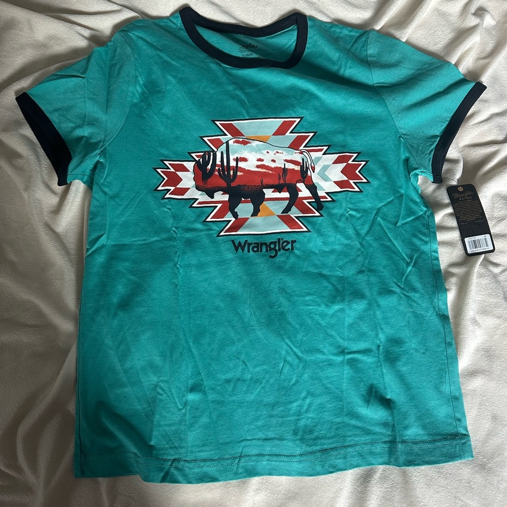 NWT 💫 Wrangler Turquoise Buffalo Graphic Tee